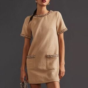 NWT Maeve Rhinestone Mod Shift Mini Dress MEDIUM